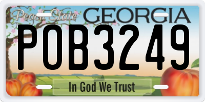 GA license plate POB3249