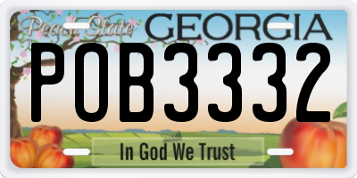GA license plate POB3332