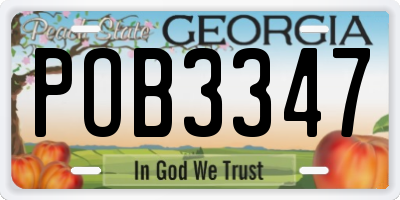 GA license plate POB3347