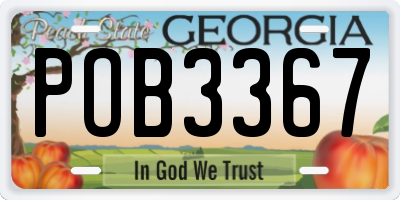 GA license plate POB3367