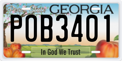 GA license plate POB3401
