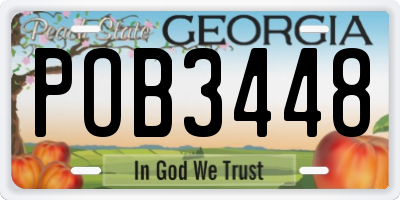 GA license plate POB3448