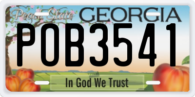 GA license plate POB3541
