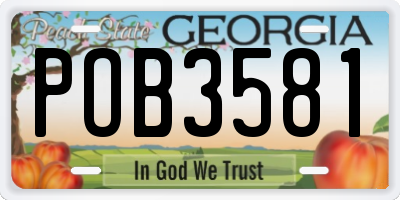 GA license plate POB3581