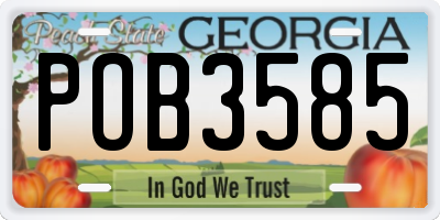 GA license plate POB3585