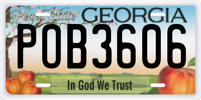 GA license plate POB3606