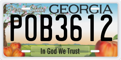 GA license plate POB3612