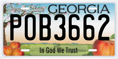 GA license plate POB3662