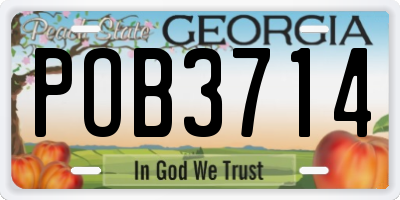GA license plate POB3714
