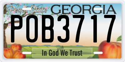GA license plate POB3717