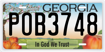 GA license plate POB3748