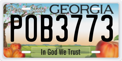 GA license plate POB3773