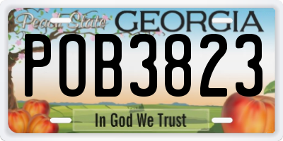 GA license plate POB3823