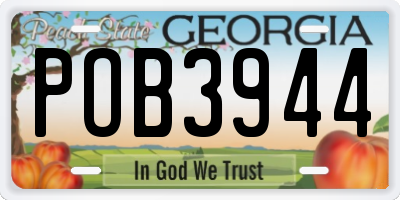 GA license plate POB3944