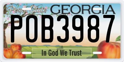 GA license plate POB3987