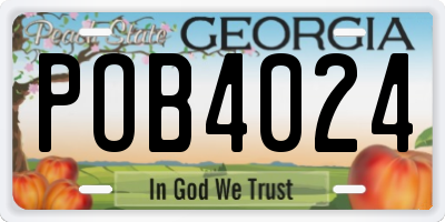 GA license plate POB4024