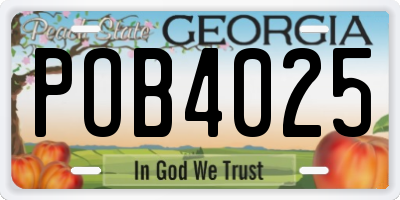GA license plate POB4025