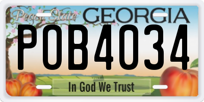 GA license plate POB4034
