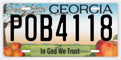 GA license plate POB4118