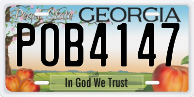 GA license plate POB4147