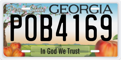 GA license plate POB4169