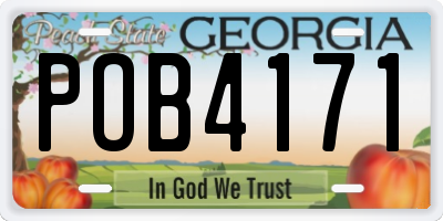 GA license plate POB4171