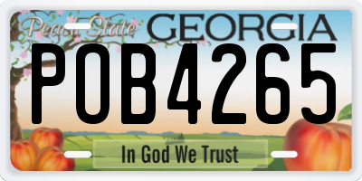 GA license plate POB4265