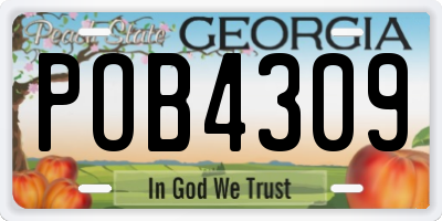 GA license plate POB4309
