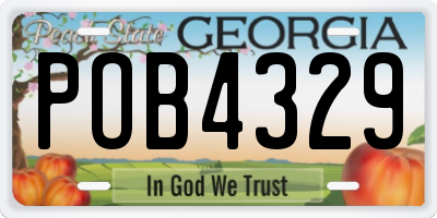 GA license plate POB4329