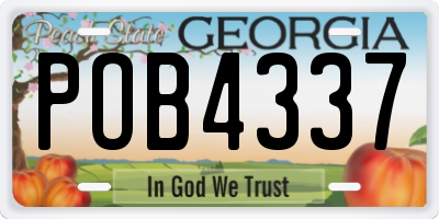 GA license plate POB4337