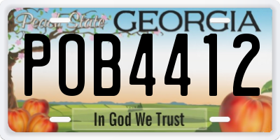GA license plate POB4412