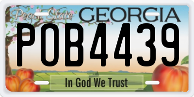 GA license plate POB4439