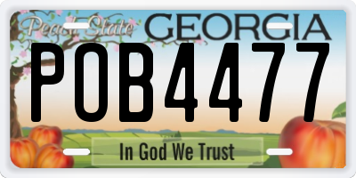 GA license plate POB4477