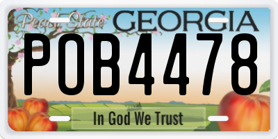 GA license plate POB4478