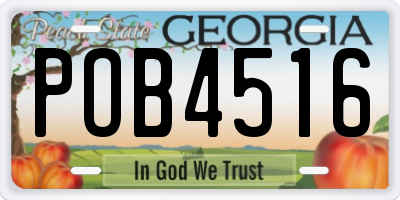 GA license plate POB4516