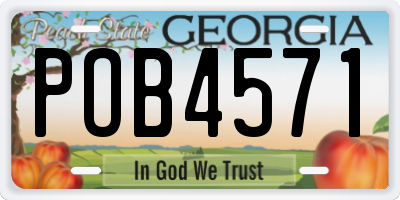 GA license plate POB4571