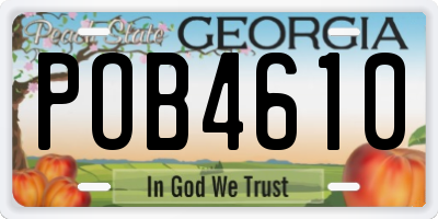 GA license plate POB4610