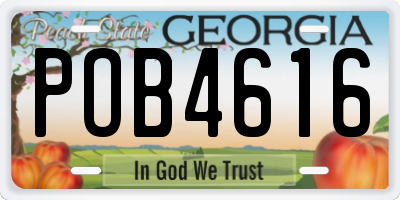 GA license plate POB4616