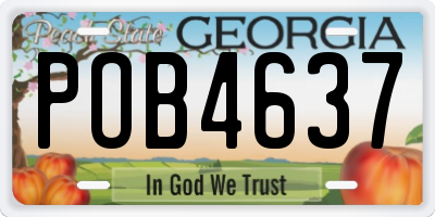 GA license plate POB4637