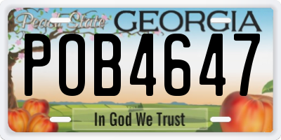 GA license plate POB4647