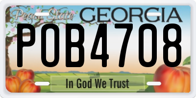 GA license plate POB4708