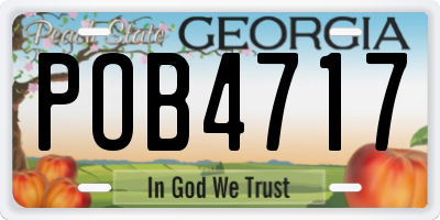 GA license plate POB4717