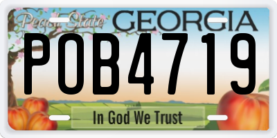 GA license plate POB4719