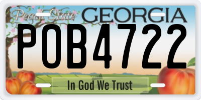 GA license plate POB4722