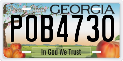 GA license plate POB4730