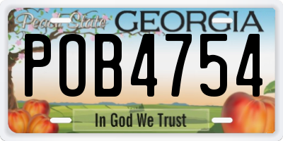 GA license plate POB4754
