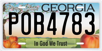 GA license plate POB4783