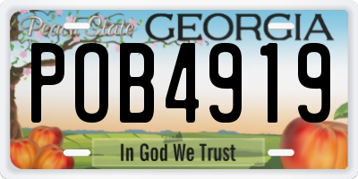 GA license plate POB4919