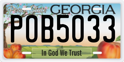 GA license plate POB5033