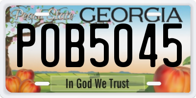 GA license plate POB5045